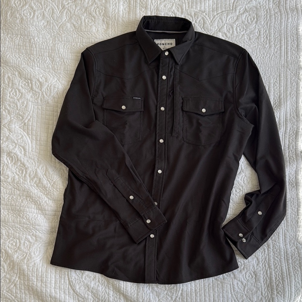 Men's Dark Grey/Brown Western Shirt